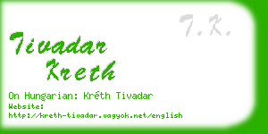 tivadar kreth business card